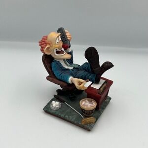 Humorous Clown Figure Boss Desk Phone Cigar Office Decor